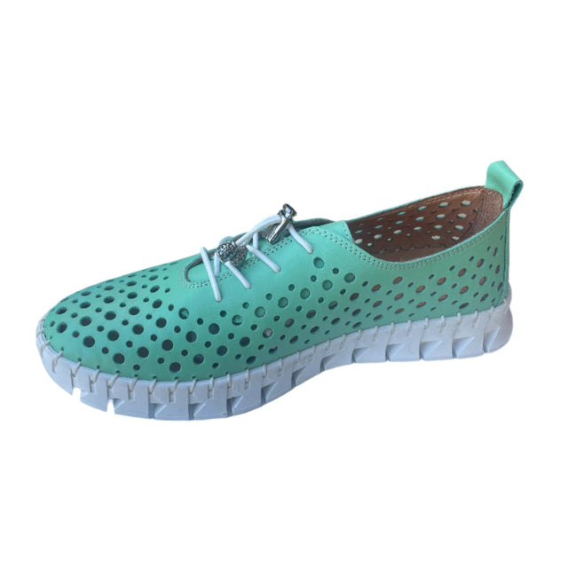 Via Veneto Leather Summer Sneaker 042.2005-6 -Green - My Shoe Shop - General