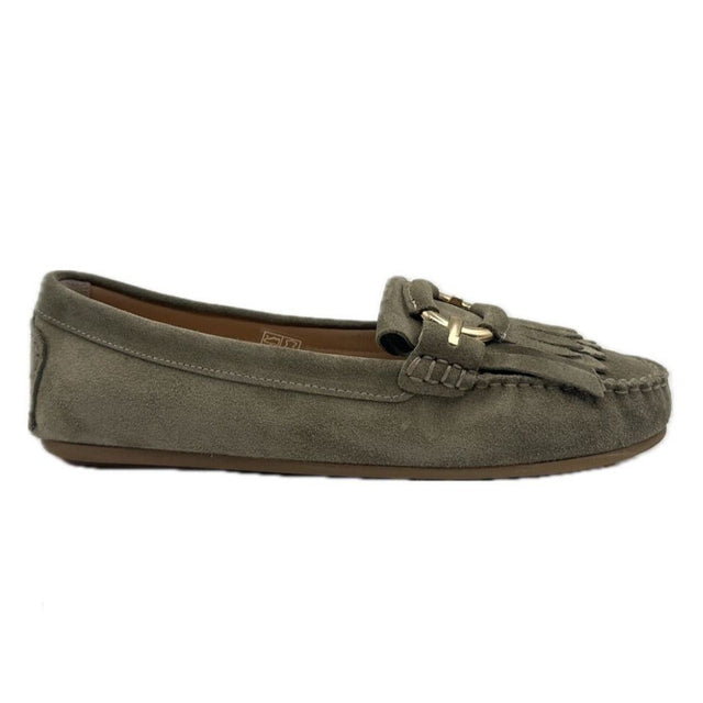Via Veneto Moccasin 1268 Suede - Olive - My Shoe Shop - Moccasin