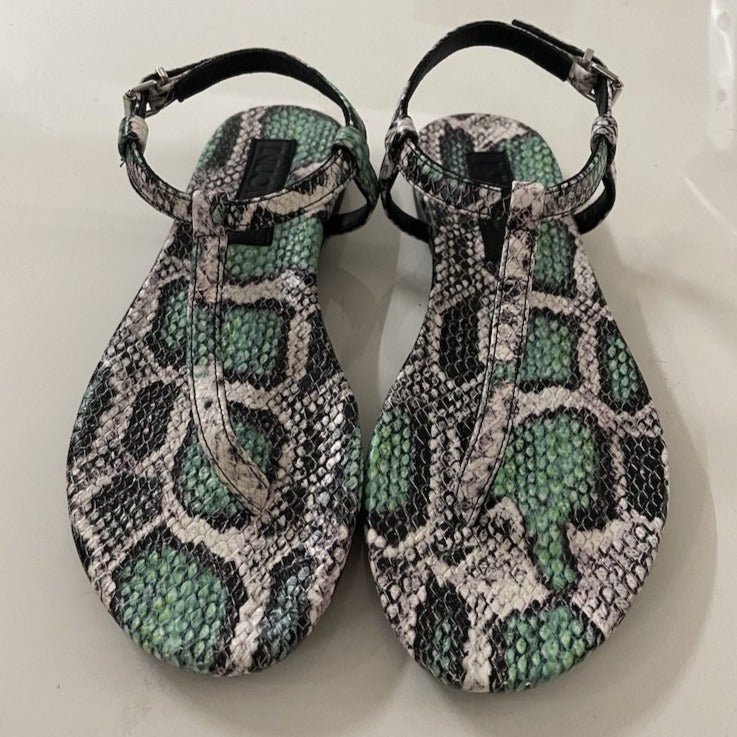 Inuovo 101113 Thong Sandal - Green Snake - My Shoe Shop - Flat