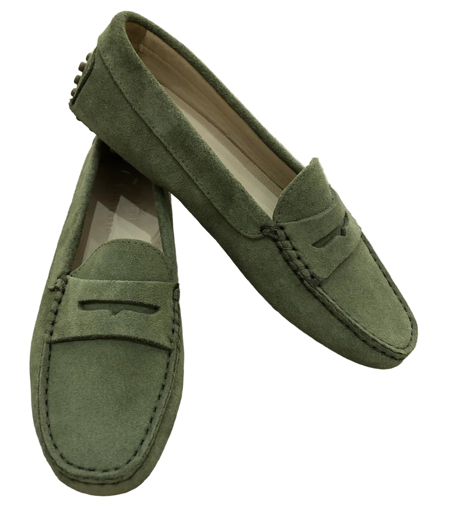 Via Veneto Moccasin 6166 - Olive Suede - My Shoe Shop - Mocassin