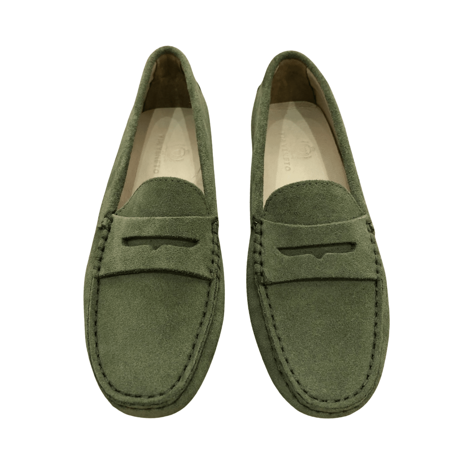 Via Veneto Moccasin 6166 - Olive Suede - My Shoe Shop - Mocassin