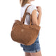 Shop Carmela Double Strap Suede Bag 186145 in Camel at Myshoeshop.co.za