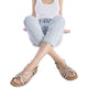 Carmela Flat Leather Sandal 162388 with braided leather straps, ankle buckle, and non-slip sole from Myshoeshop.co.za