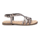 Carmela Flat Leather Sandal 162388 with braided leather straps, ankle buckle, and non-slip sole from Myshoeshop.co.za