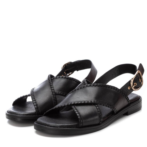 Shop Carmela Leather Sandal with Stitch Detail  162201 in Black on www.myshoeshop.co.za