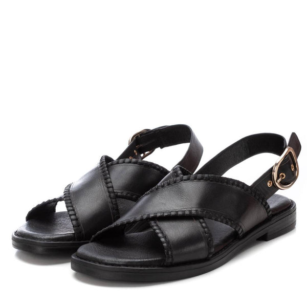 Shop Carmela Leather Sandal with Stitch Detail  162201 in Black on www.myshoeshop.co.za