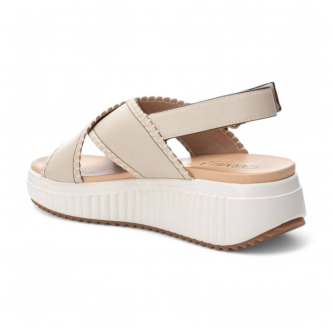Elevate your summer style with the Carmela Leather Wedge Sandal with Stitch Detail from myshoeshop.co.za