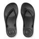 FitFlop iQushion All Black flip-flops, top view of the pair