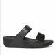 FitFlop Lulu Crystal Embellished slide in All Black with tonal crystal detail