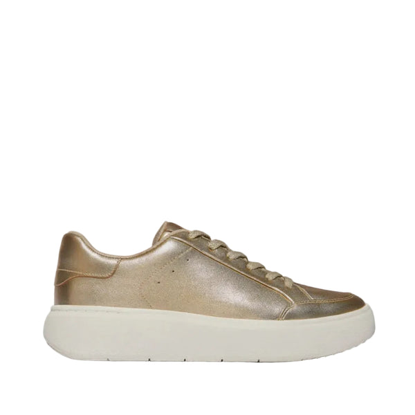 FitFlop RTG leather sneaker in Metallic Platino with lace-up fastening