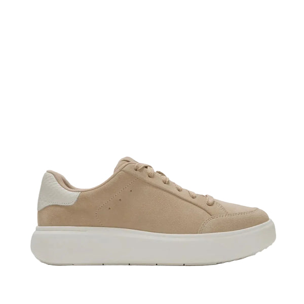FitFlop RTG suede sneaker in Hazelnut with snake-effect backtab