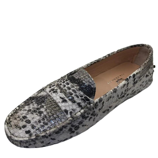Via Veneto Animal Print Moccasin 6166 - Gold Snake