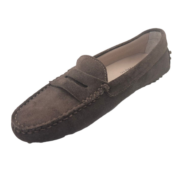 Via Veneto Suede  Moccasin 6166 - Dark Taupe