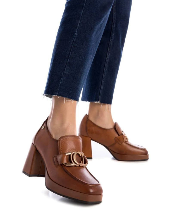 Carmela 161849 leather shoe - camel - My Shoe Shop - Heel