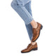 Carmela 161964 camel leather lace-up loafer with perforated detail