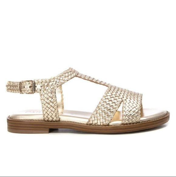 Carmela 162199 Leather Flat Sandal - Gold - My Shoe Shop - sandal