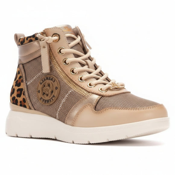 Carmela 162514 beige leather lace-up ankle boot alternate view