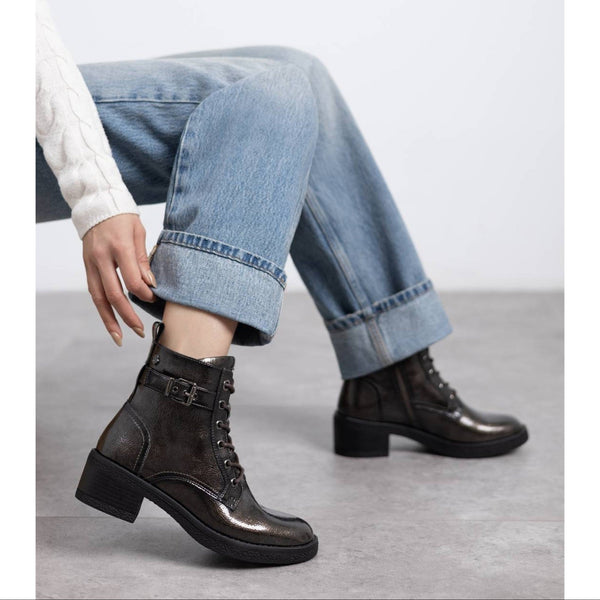 Carmela 162577 Patent Ankle Boot - Dark Grey - My Shoe Shop - boot
