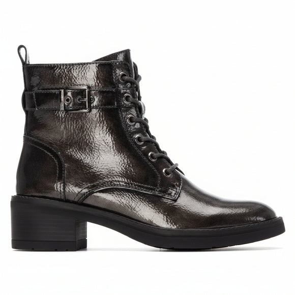 Carmela 162577 dark grey patent ankle boot side view