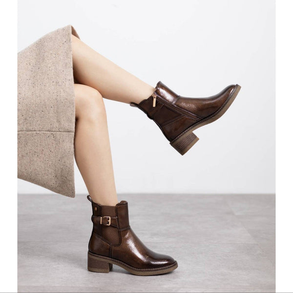 Carmela 162579 patent ankle boot - taupe - My Shoe Shop - boot