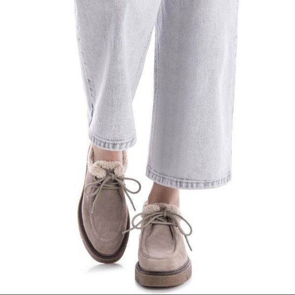 Carmela 162669 leather Lace-up - Taupe - My Shoe Shop - Sneaker
