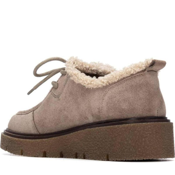 Carmela 162669 leather Lace-up - Taupe - My Shoe Shop - Sneaker