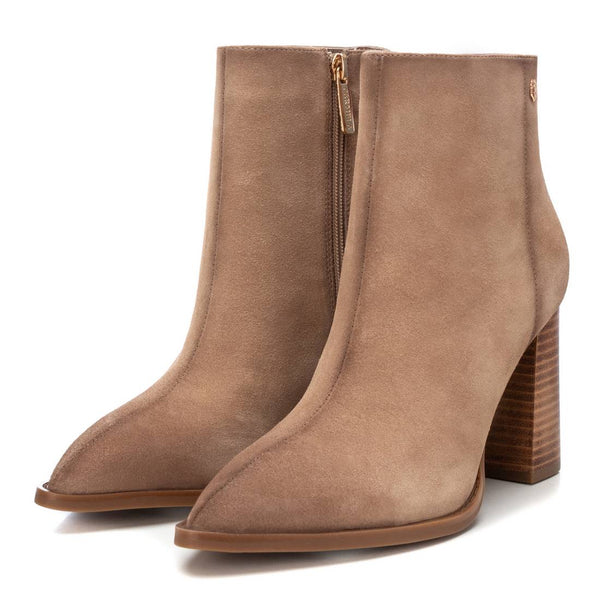 Carmela Ankle Boot with Block Heel 160918 - Beige - My Shoe Shop - boot