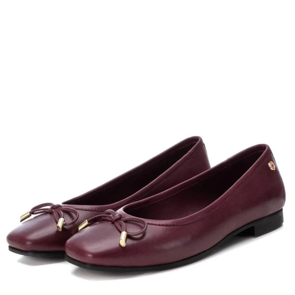 Carmela Ballerina with Bow Detail 161791 - Burgundy - My Shoe Shop - Ballerina