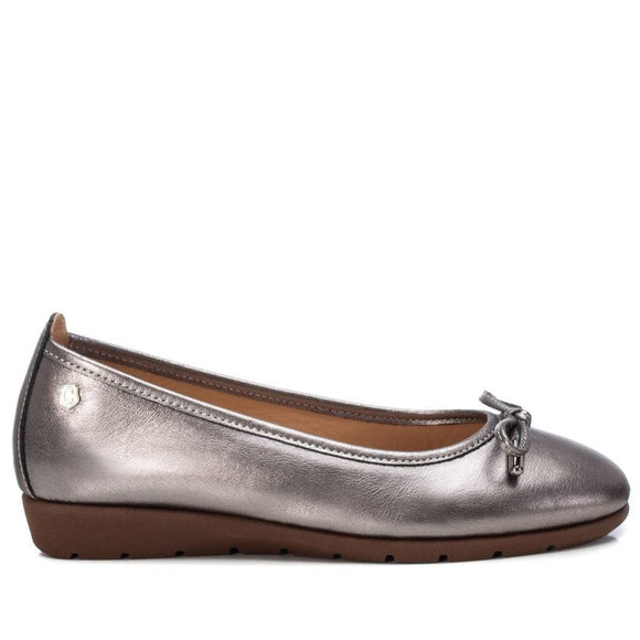Carmela Ballerina with Bow Detail 161985 - Silver (Plom) - My Shoe Shop - Ballerina