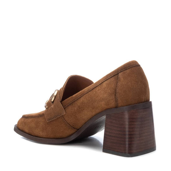 Carmela Block Heel with Link Detail 161138 - Camel - My Shoe Shop - Heel