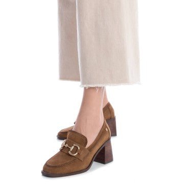 Carmela Block Heel with Link Detail 161138 - Camel - My Shoe Shop - Heel