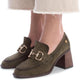 Carmela Block Heel with Link Detail 161138 - Khaki - My Shoe Shop - Heel