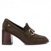 Carmela Block Heel with Link Detail 161138 - Khaki - My Shoe Shop - Heel