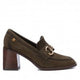Carmela Block Heel with Link Detail 161138 - Khaki - My Shoe Shop - Heel