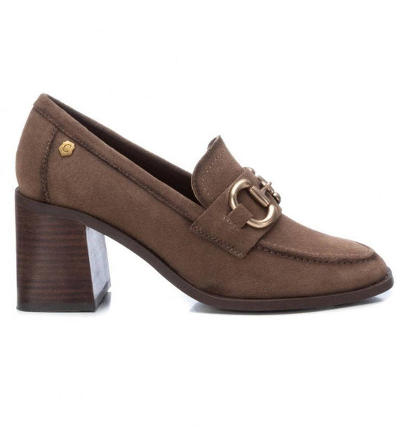 Carmela Block Heel with Link Detail 161138 - Taupe - My Shoe Shop - General