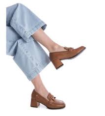 Carmela Block Heel with Link Detail 161941 - Camel - My Shoe Shop - Heel