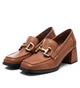 Carmela Block Heel with Link Detail 161941 - Camel - My Shoe Shop - Heel
