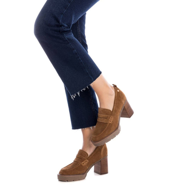 Carmela Closed Block Heel Shoe 161857 - Camel - My Shoe Shop - Heels