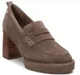 Carmela Closed Block Heel Shoe 161857 - Taupe - My Shoe Shop - Heels