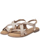 Carmela Flat Leather Sandal 162387 - Gold - My Shoe Shop - sandal