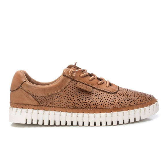 Carmela Lasercut Leather Sneaker 162327- Camel - My Shoe Shop - Sneaker