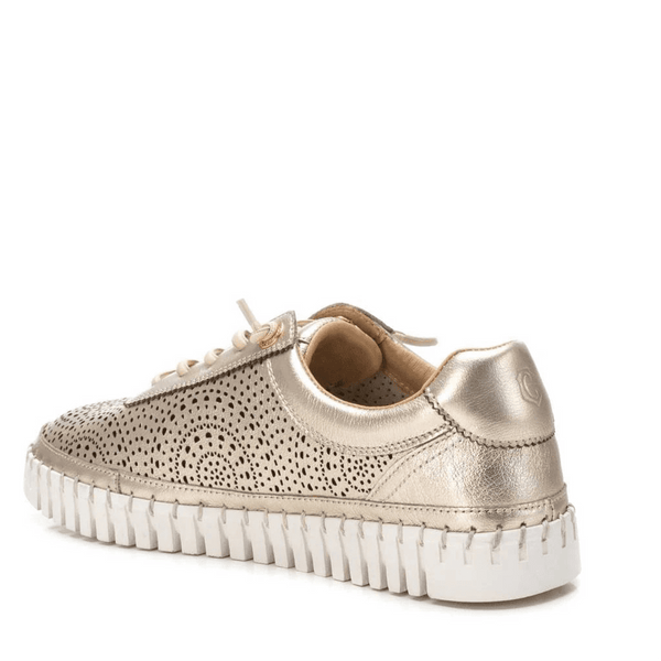 Carmela Lasercut Leather Sneaker 162327- Gold - My Shoe Shop - Sneaker