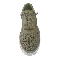 Carmela Lasercut Leather Sneaker 162327- Khaki - My Shoe Shop - Sneaker