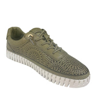 Carmela Lasercut Leather Sneaker 162327- Khaki - My Shoe Shop - Sneaker