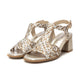 Carmela Leather Sandal with Block Heel 162190 - Gold - My Shoe Shop - sandal