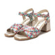 Carmela Leather Sandal with Block Heel 162190 - Multicoloured - My Shoe Shop - sandal