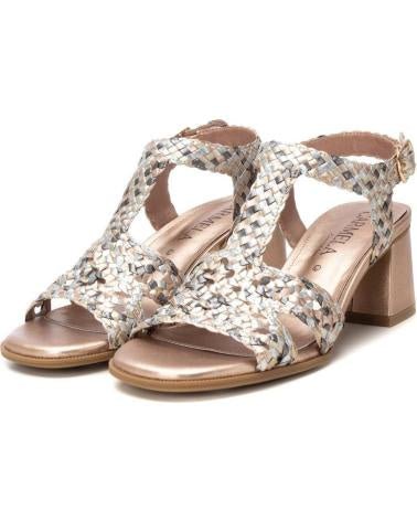 Carmela Leather Sandal with Block Heel 162190 - Nude - My Shoe Shop - sandal