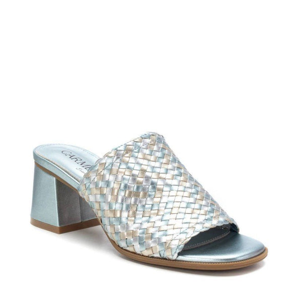 Carmela Leather Slip-in Sandal with Block Heel 162191 - Jeans - My Shoe Shop - Sandal