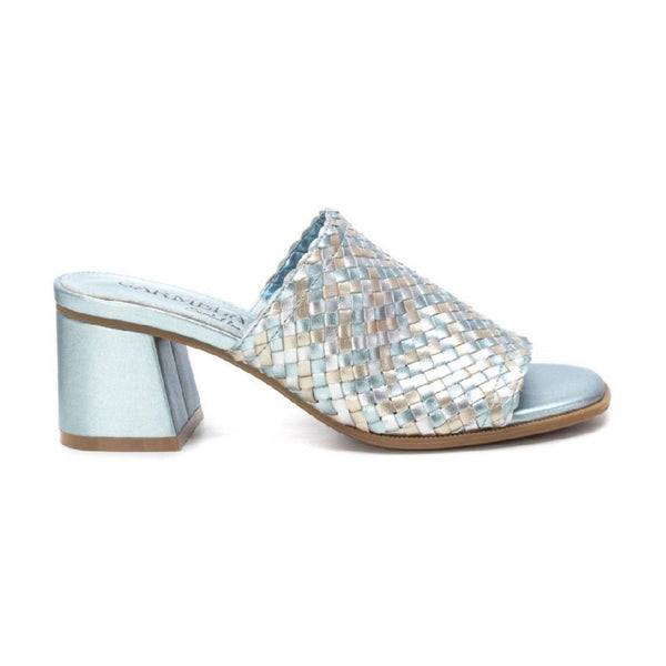 Carmela Leather Slip-in Sandal with Block Heel 162191 - Jeans - My Shoe Shop - Sandal