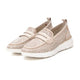 Carmela Leather Wedge Moccasin with Rosette Pattern 162275 - Beige - My Shoe Shop - Moccasin